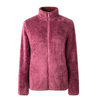 Plüsch-Zip-Up-Jacke mit Komfort-Passform - Maud in Rotes Datum