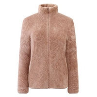 Plüsch-Zip-Up-Jacke mit Komfort-Passform - Maud in Hellrosa