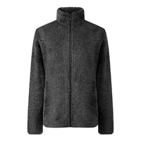 Plüsch-Zip-Up-Jacke mit Komfort-Passform - Maud in Dunkelgrau