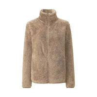 Plüsch-Zip-Up-Jacke mit Komfort-Passform - Maud in Khaki