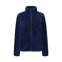 Plüsch-Zip-Up-Jacke mit Komfort-Passform - Maud in Marineblau