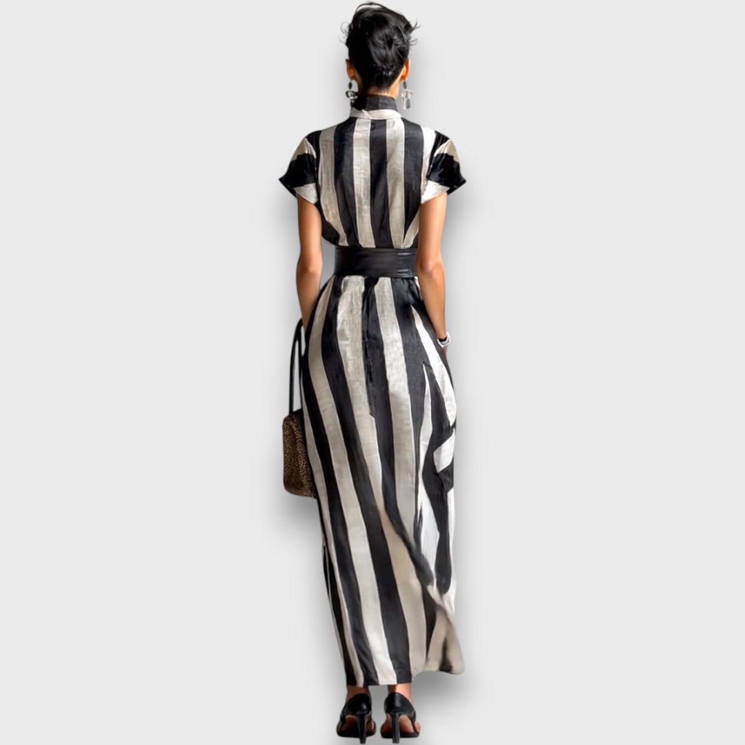 Liriane – Gestreiftes Maxikleid aus Chiffon