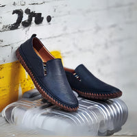 Premium Leder Loafers Herren - Milan in Blau