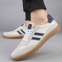 Herren Lässig Schnürung Streifen Sneakers in Weiß