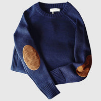 Hans - Herren Pullover Merino Wolle in Blau