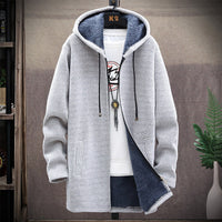 Braxton | Übergroßer Hoodie mit Reißverschluss in Hellgrau