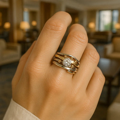 Royal - Vintage Gold Inlay Zirkonia Ring