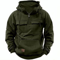 Lässiger Kapuzenpullover mit Reißverschluss - Timo in Dunkelgrün