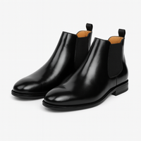 Marcus | Schlupf Hoher Schaft Chelsea-Stiefel in Schwarz