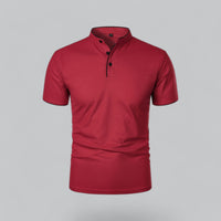 William | Ohne Kragen Taillierter Schnitt Poloshirt in Rot
