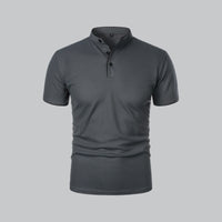 William | Ohne Kragen Taillierter Schnitt Poloshirt in Dunkelgrau