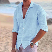 Barnaby | Lässige Passform Regular-Fit Langarmhemd in Hellblau