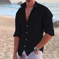 Barnaby | Lässige Passform Regular-Fit Langarmhemd in Schwarz