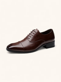 Dominic | Hochglanz Klassischer Schnitt Schnürschuhe in Braun