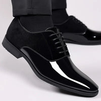 Frederick | Schnürung Hochglanz Schnürschuhe in Schwarz