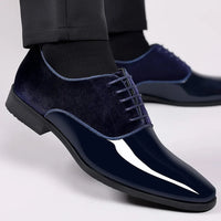 Frederick | Schnürung Hochglanz Schnürschuhe in Blau