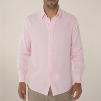 Robert | Lässige Passform Langarm Hemd in Rosa