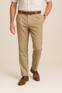 Ernest | Slim-Fit Konisches Bein Anzughose in Beige