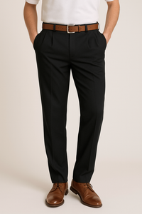 Ernest | Slim-Fit Konisches Bein Anzughose in Schwarz
