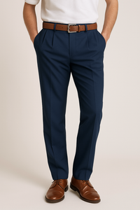 Ernest | Slim-Fit Konisches Bein Anzughose in Marineblau