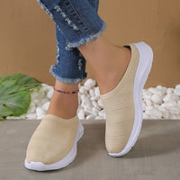 Damen Slip-On Sneaker – Atmungsaktive Freizeitschuhe mit Leichter Sohle in Khaki