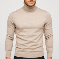 Moritz | Herren Merinowoll Rollkragenpullover in Beige