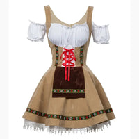 Maria | Festliches Mini Kleid für Oktoberfest in Khaki