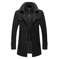 Stylischer Herrenmantel mit langen Ärmeln, ideal für den Winter und die Übergangszeit in Schwarz