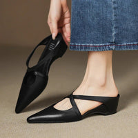 Mules Damen Mit Absatz & Arch Support – Elegante Spitzform Für Stilbewusste Frauen in Schwarz