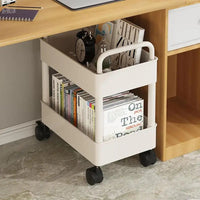 Mobile Bücherregal-Trolley mit Rädern - Rollit in Weiß
