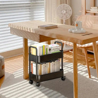 Mobile Bücherregal-Trolley mit Rädern - Rollit in Schwarz