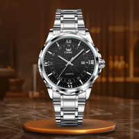 Sterling | Elegante Multifunktionsuhr in Stahl Silber Schwarz