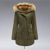 Damen Premium Windbreaker Wintermantel - Nikki in Armeegrün