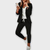 Sophia – Elegantes und bequemes Blazer-Set in Schwarz