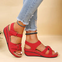 Loes™ Offene Zehen Orthopädische Sandalen in Rot