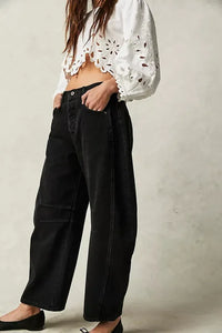 Damen Lässige Leichte Jeans | Niedrigbau in Schwarz