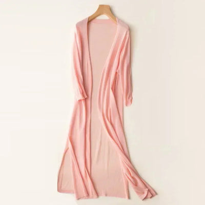 Strickjacke Damen Lang Offen | Leicht Fließend