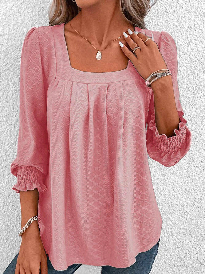 Nicole | Lässige Baumwollbluse mit eckigem Ausschnitt