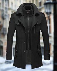 Nicoletta - Herren Sterling Trenchcoat in Schwarz