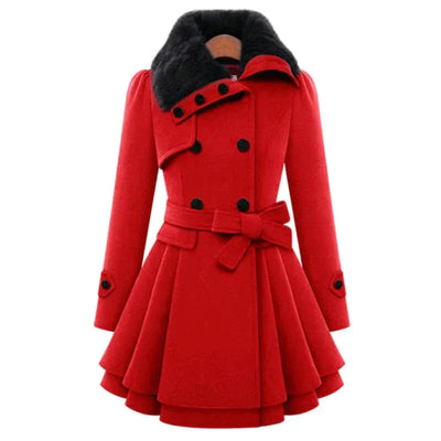 Yena - Stylischer Trenchcoat mit veganem Pelz