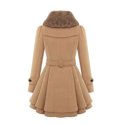 Yena - Stylischer Trenchcoat mit veganem Pelz