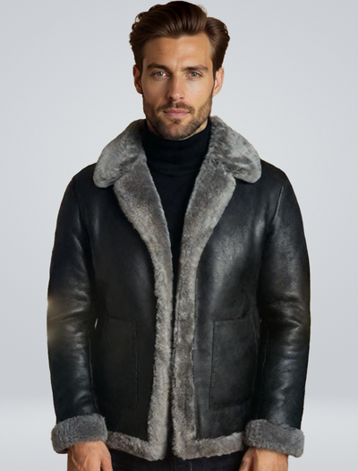 Noah | Elegante Lederjacke für Herren Mit Fell Winter