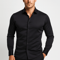 Matthias | Herren Stretch Businesshemd in Schwarz