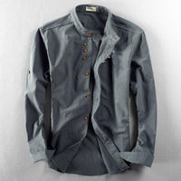 Frank | Herren Japanisches Button Hemd in Grau