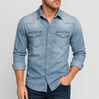 Peter | Herren Klassisches Jeanshemd in Blau