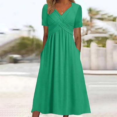Jamaica - Elegantes Midikleid wit Bauchabdeckung