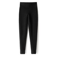 Damen Hochtaillierte Feinstrick-Leggings mit nahtlosem Komfortbund Nord Taschen in Schwarz