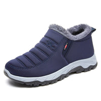 Winterschuhe Herren | Slip-On Stiefel Knöchelhoch Niedriger Schnitt in Blau