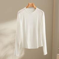 Damen Leichtes Longsleeve-Feinstrickshirt mit Raglanärmeln und Rundhalsausschnitt Nord Taschen in Weiß
