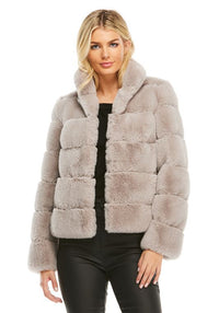 Damen Modische Daunenjacke mit hohem Kragen in Hellbraun